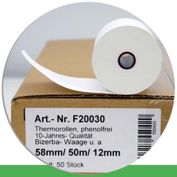 Zeige Details für 50 Thermorollen 58 / 50m / 12 - phenolfrei Bild von 50 Thermorollen 58 / 50m / 12 - phenolfrei