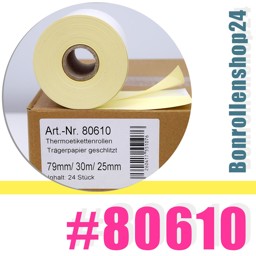 Thermorollen mit Endlos-Etiketten 79mm x 30m | permanent klebend | Artikel Nr. 80610