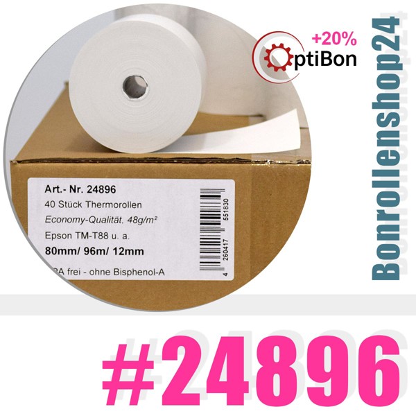 OptiBon-Thermorollen 80/80/12 | 48g/m² | BPA-frei | Artikel Nr. 24896