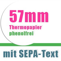 Phenolfreie EC-Rollen mit SEPA-Text 57mm