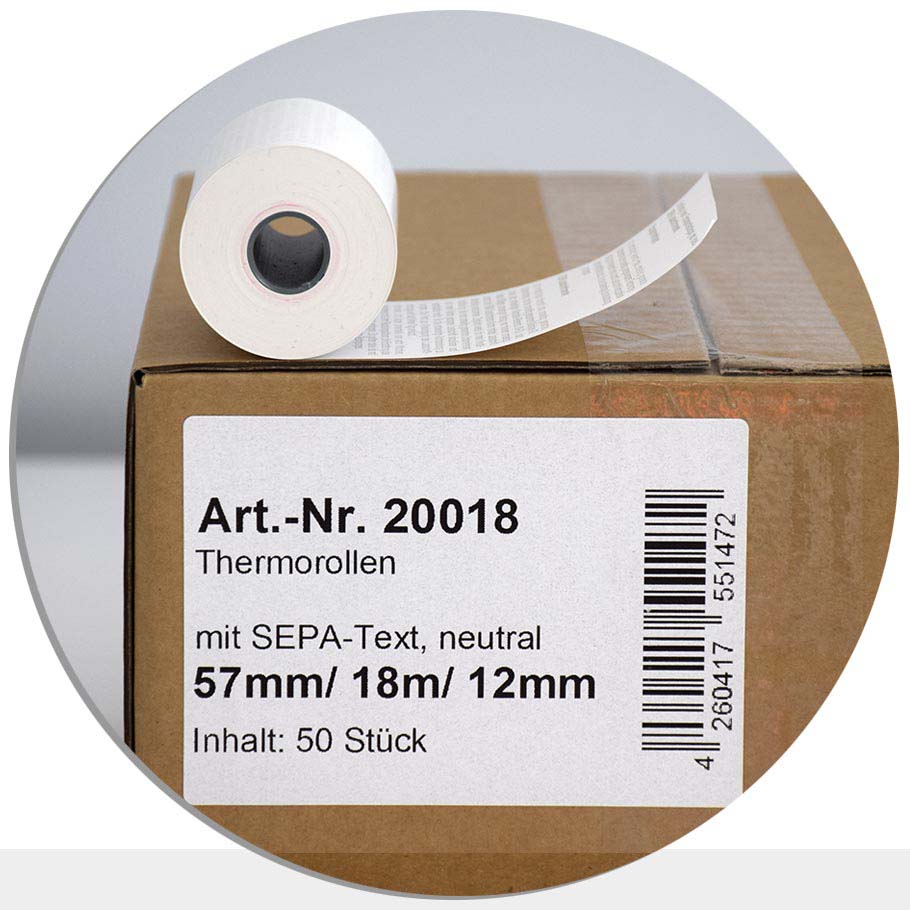Bild von 50 EC-Rollen 57 / 18m / 12 - mit SEPA-Text