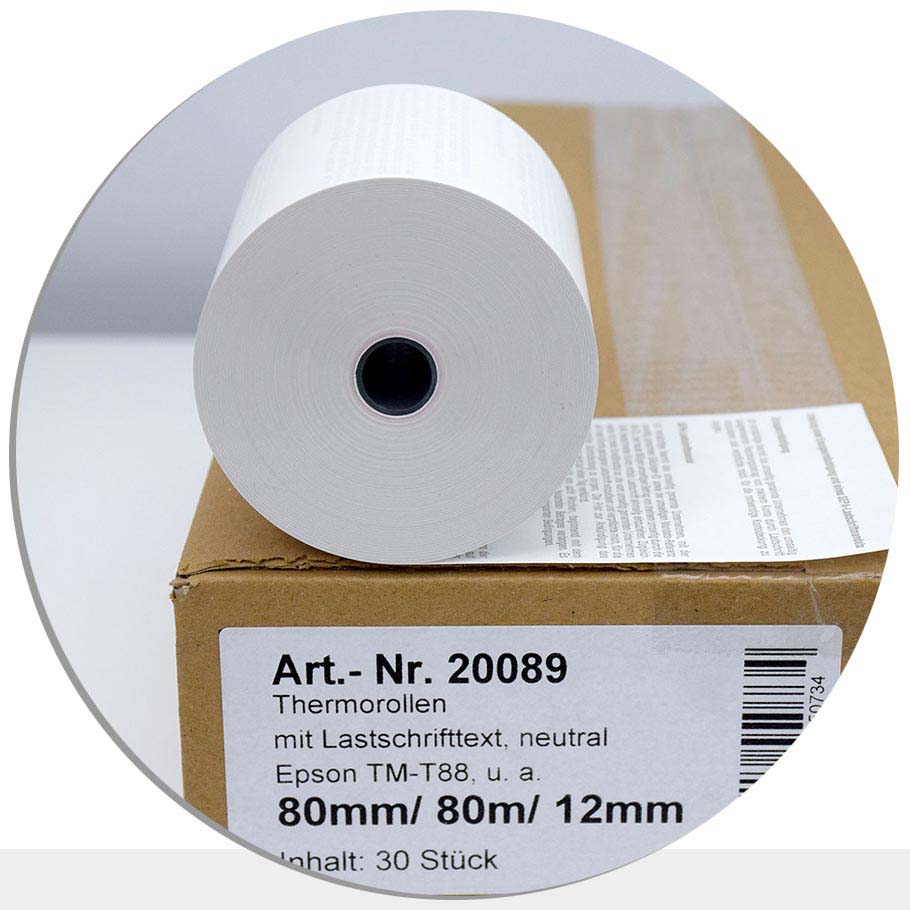 Bild von 30 EC-Rollen 80 / 80m / 12 - mit SEPA-Text