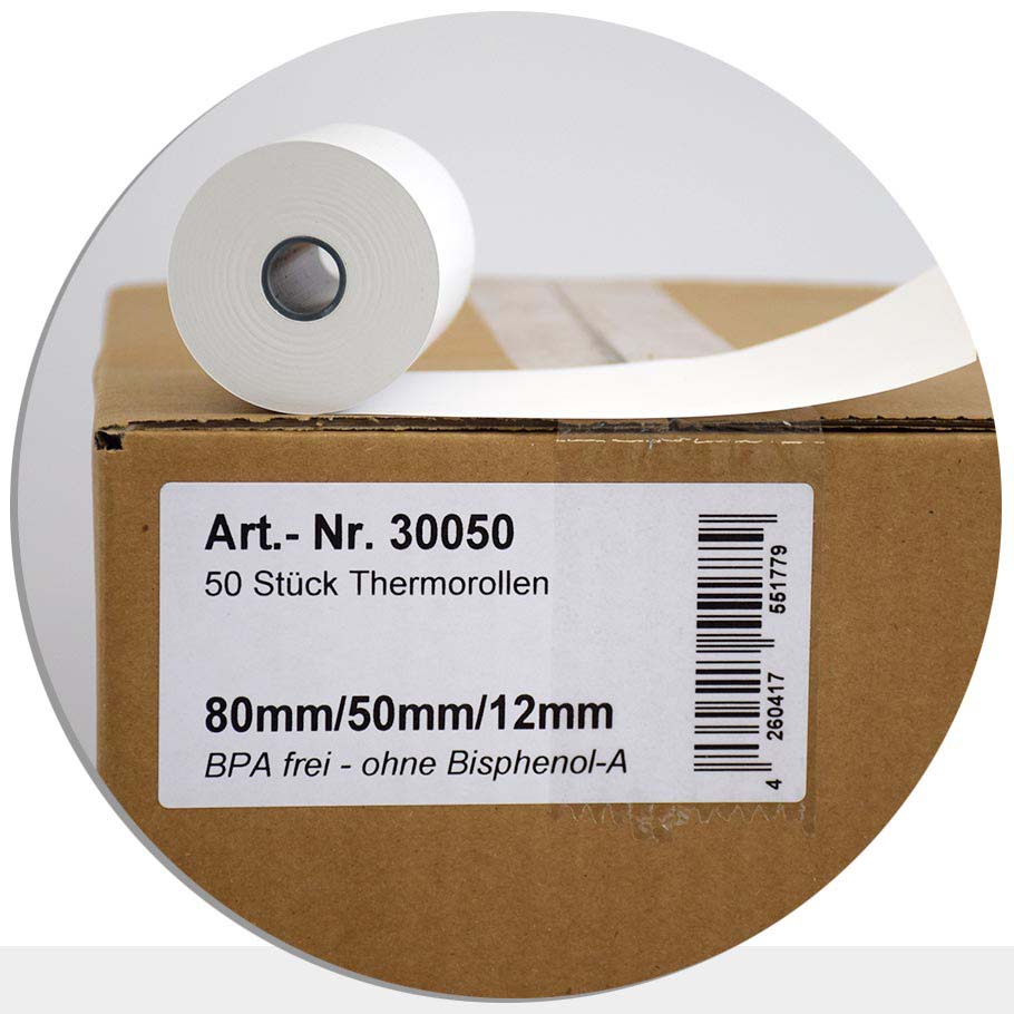 Bild von 50 Thermorollen 80 / 50 / 12