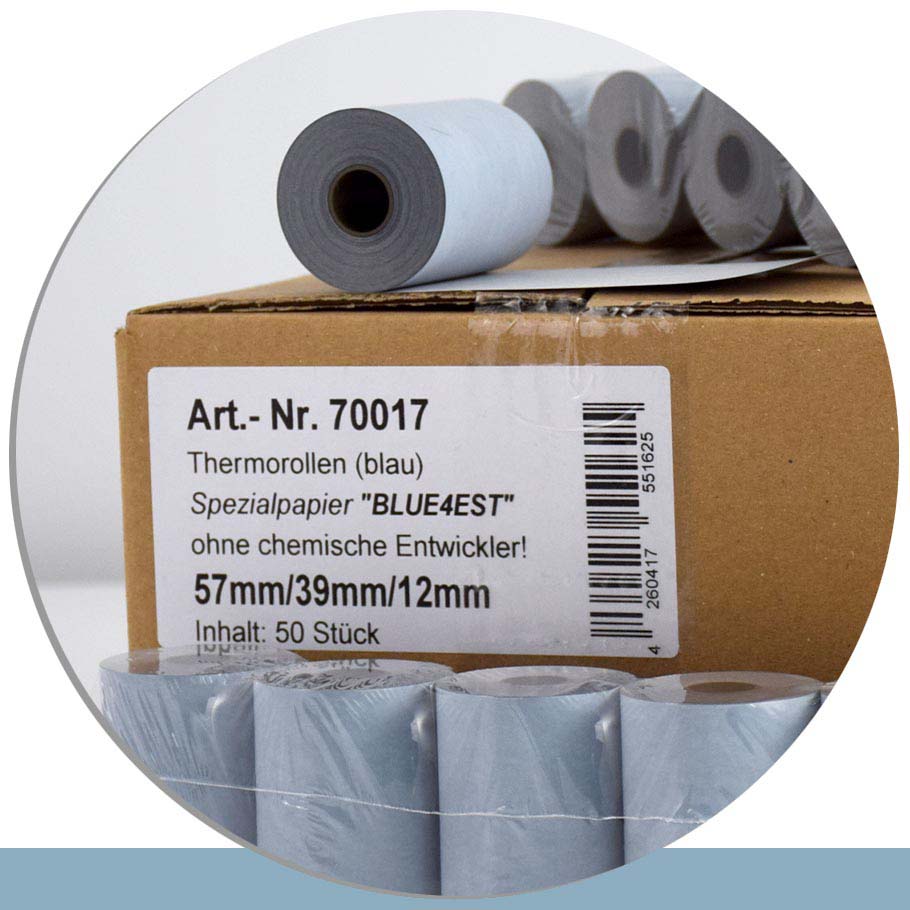 Bild von 50 Öko-EC-Rollen 57 / 18m / 12 - Blue4est® - ohne SEPA-Text