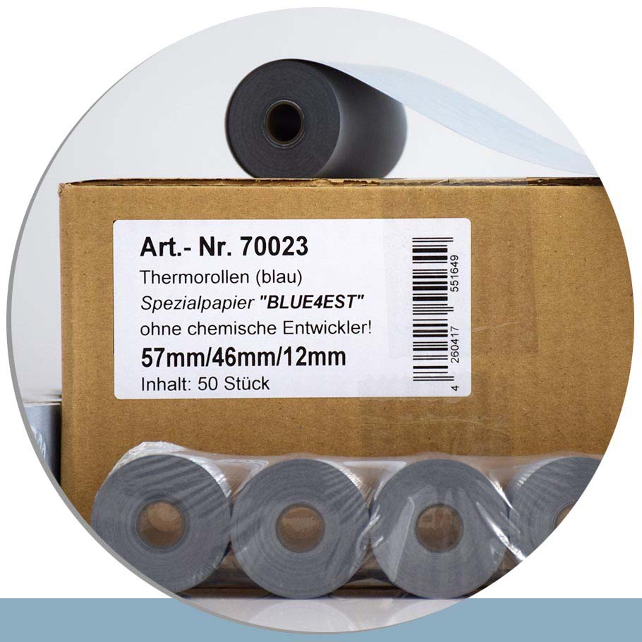 Bild von 50 Öko-EC-Rollen 57 / 25m / 12 - Blue4est® - ohne SEPA-Text