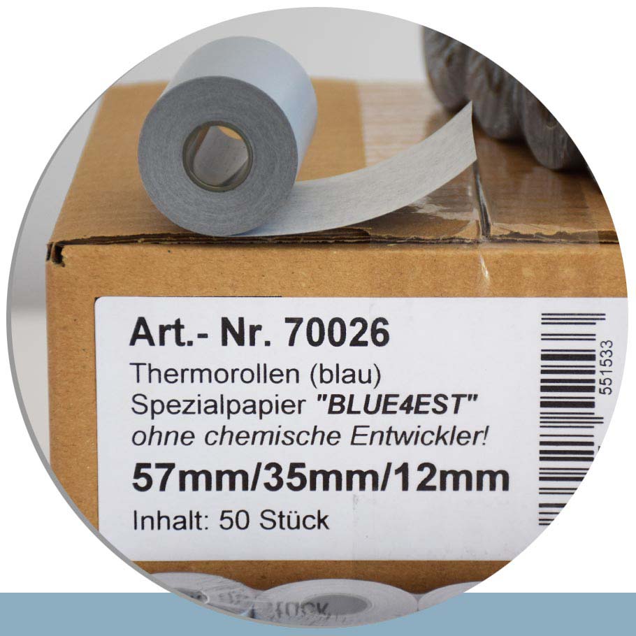 Bild von 50 Öko-EC-Rollen 57 / 14m / 12 - Blue4est® - ohne SEPA-Text