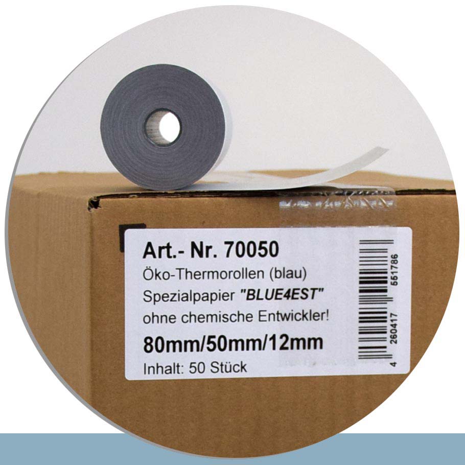 Bild von 50 Öko-Thermorollen 80 / 50 / 12 - Blue4est®