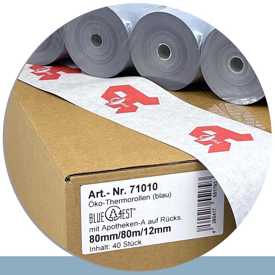 Bild von 40 Öko-Apothekenrollen 80 / 80m / 12 - Blue4est®