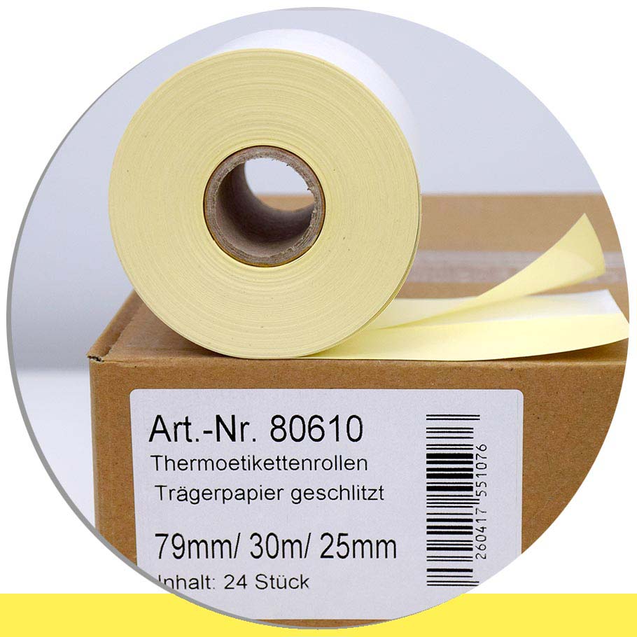 Bild von 24 Etikettenrollen 79mm x 30m