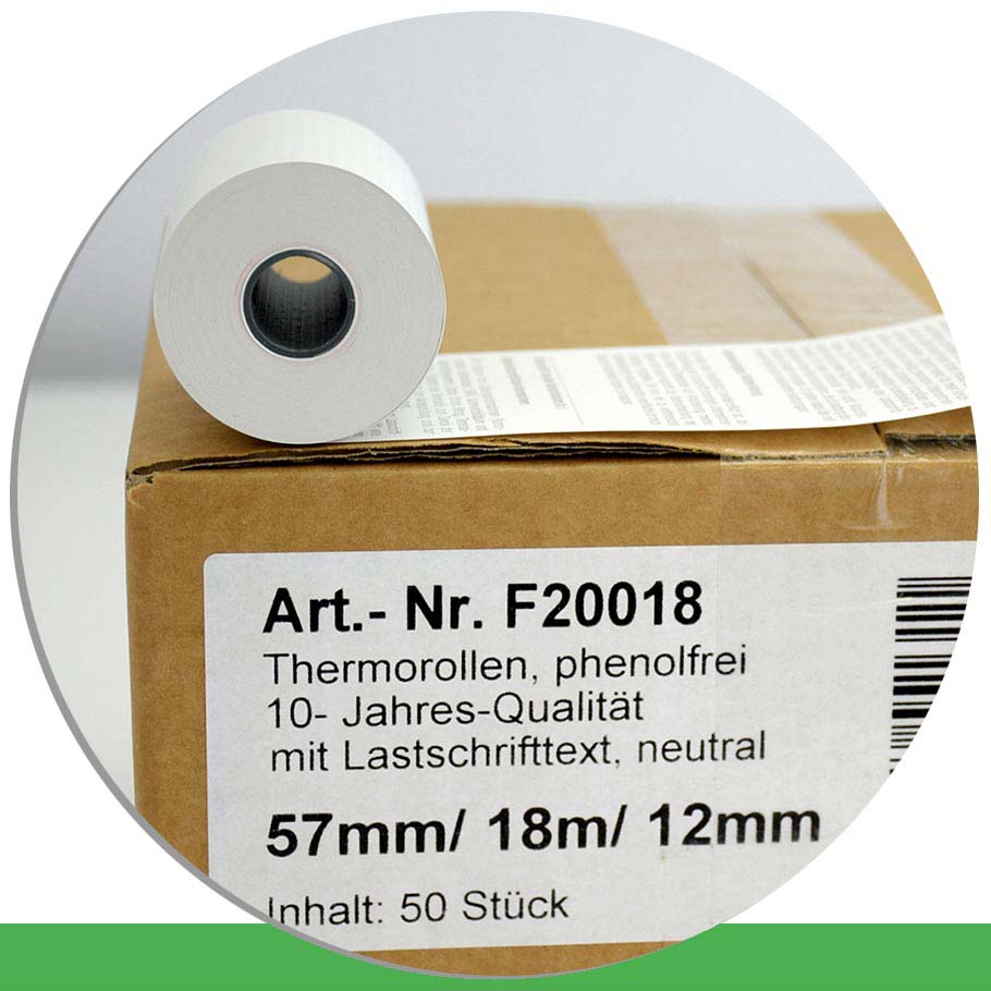 Bild von 50 EC-Rollen 57 / 18m / 12 - phenolfrei, mit SEPA-Text