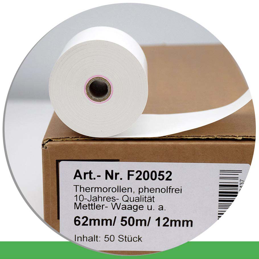 Bild von 50 Thermorollen 62 / 50m / 12 - phenolfrei