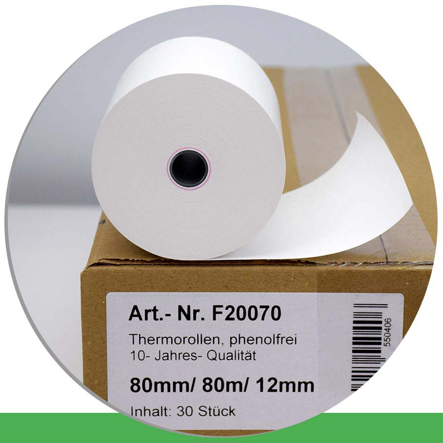 Bild von 30 Thermorollen 80 / 80m / 12 - phenolfrei