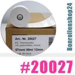 EC-Thermorollen 57/40m/12 mit Lastschrifttext | BPA-frei | Artikel Nr. 20027