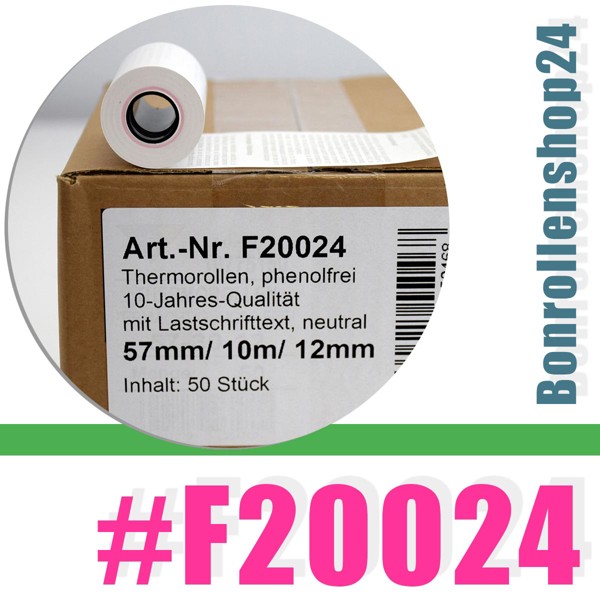 EC-Thermorollen 57/10m/12 mit Lastschrifttext | phenolfrei, longlife | Artikel Nr. F20024