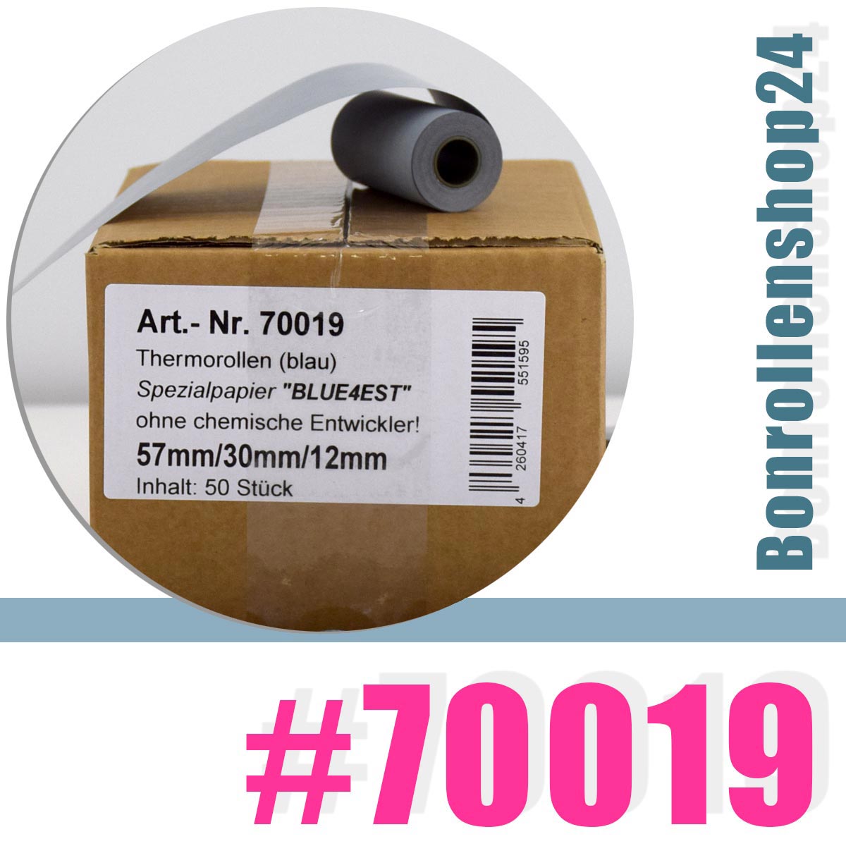 zwaard vod dozijn 50 Öko-EC-Thermorollen 57 / 10m / 12 - ohne SEPA-Text aus  umweltfreundlichem Blue4est®-Thermopapier im Bonrollenshop24